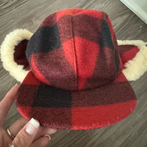 FILSON DOUBLE MACKINAW CAP ( sz:M  56-57cm / Red x Black) Made in U.S.A. B0199 - Picture 2 of 5